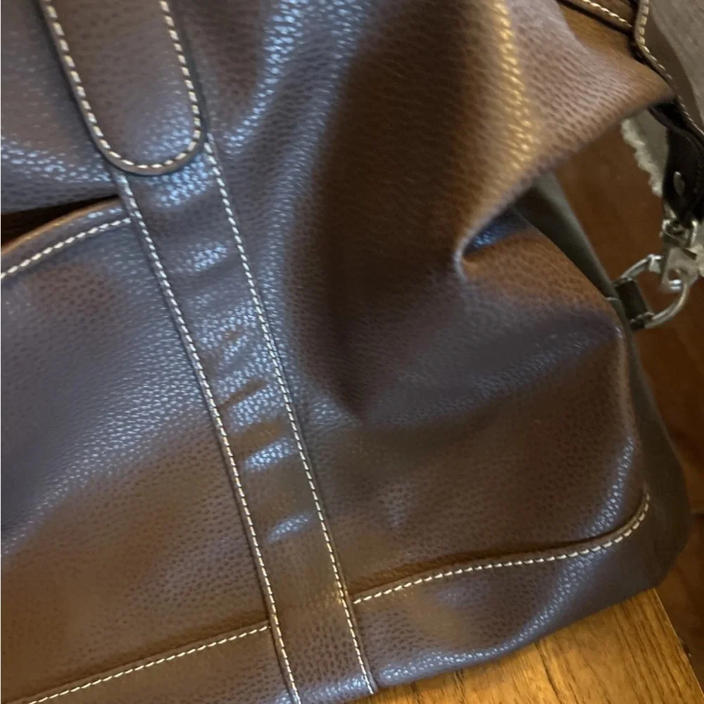 Barrington Brown Vegan Leather Men's Captains Duffle Bag EUC!!